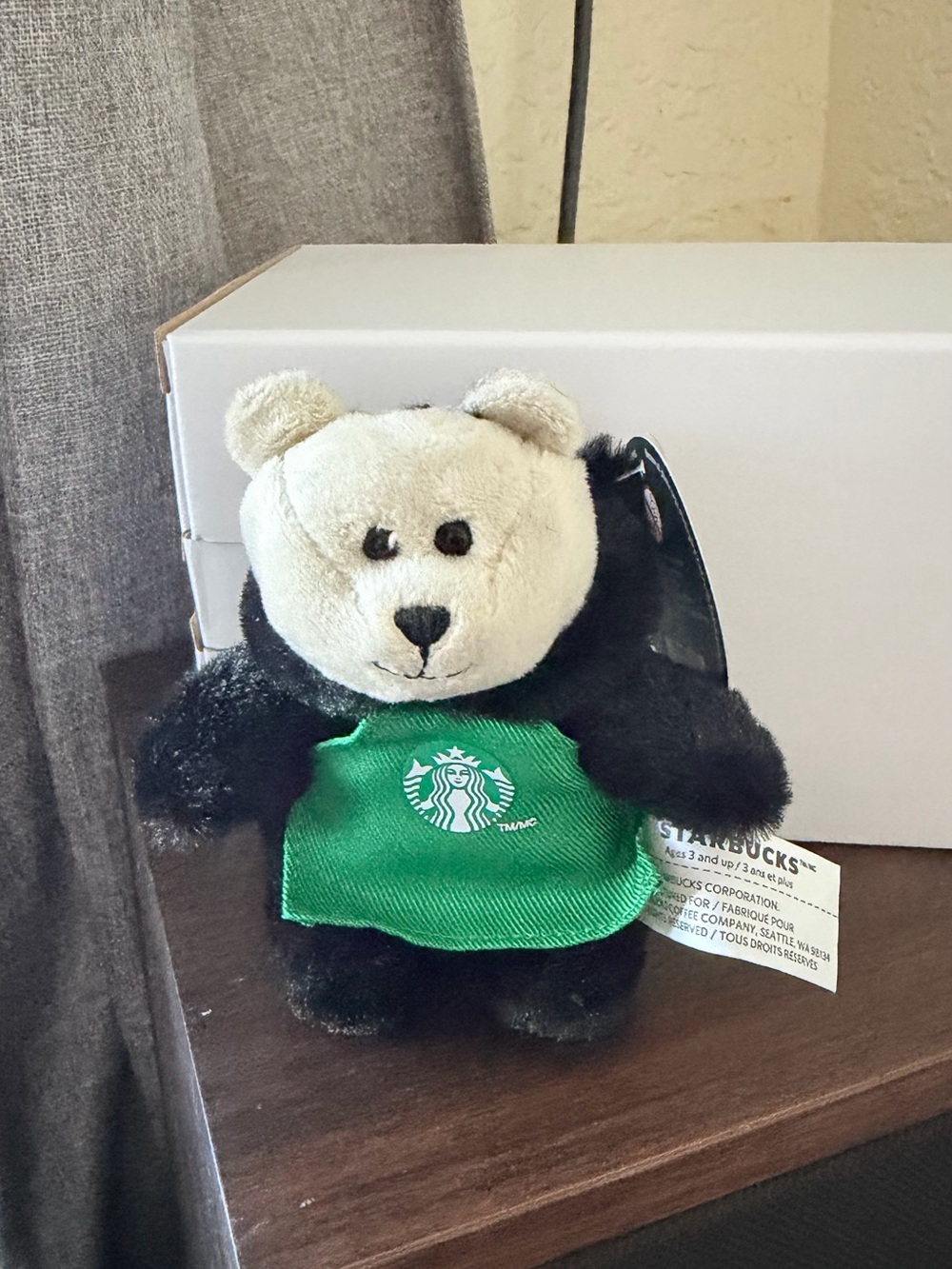 Starbucks Black Bear Plush Keychain with Green Apron - Picture 3 of 3